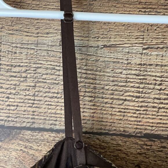 Nicole Miller Leopard Print Sheer Silk Chiffon Spaghetti Strap Dress SZ 6 - Picture 9 of 12